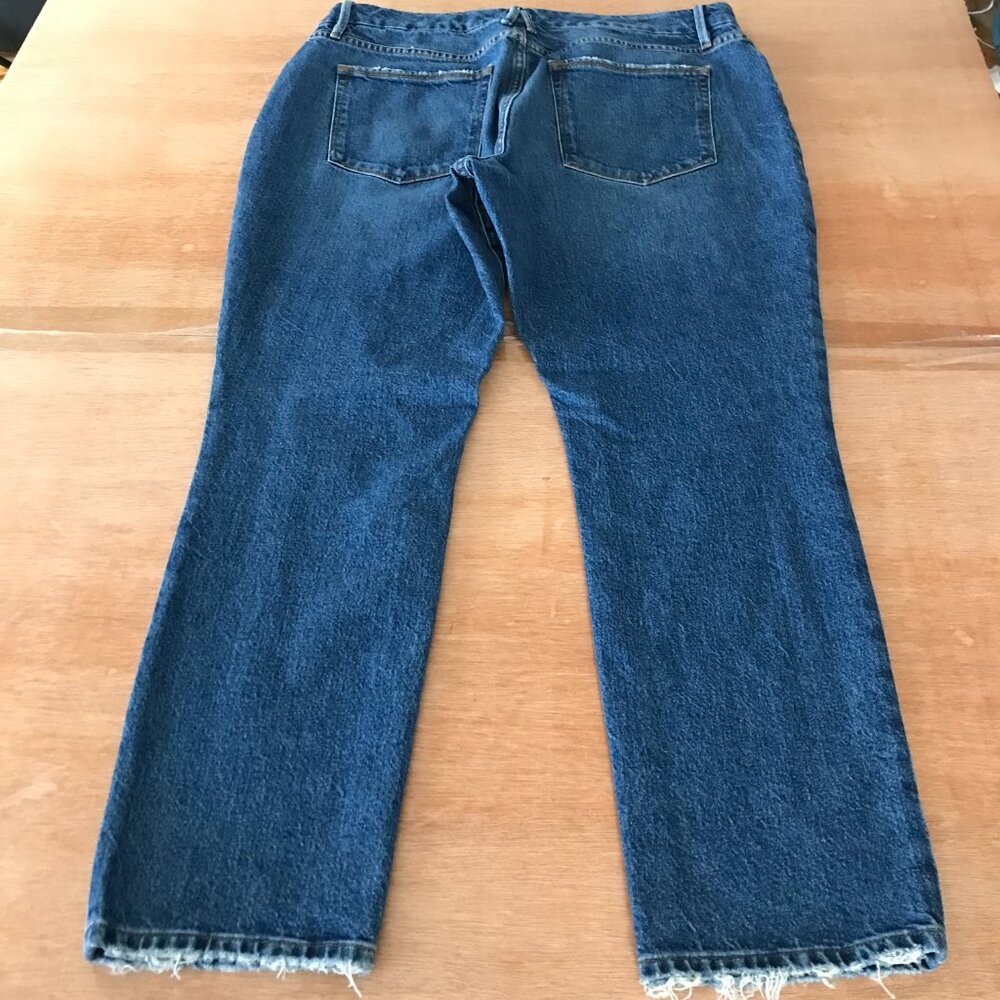 Good American Good Classics Jeans Women 14/32 Blue High Rise Raw Hem Stretch - Picture 2 of 12